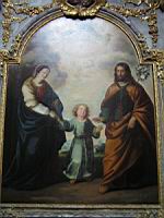 Paris,  Eglise des Blancs Manteaux, Chapelle des fonds-baptismaux, Jesus entre la Vierge et St Joseph, d'apres Murillo